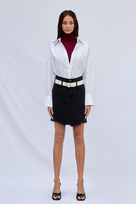 HIGH WAIST PREMIUM MINI SKIRT WITH BELT
