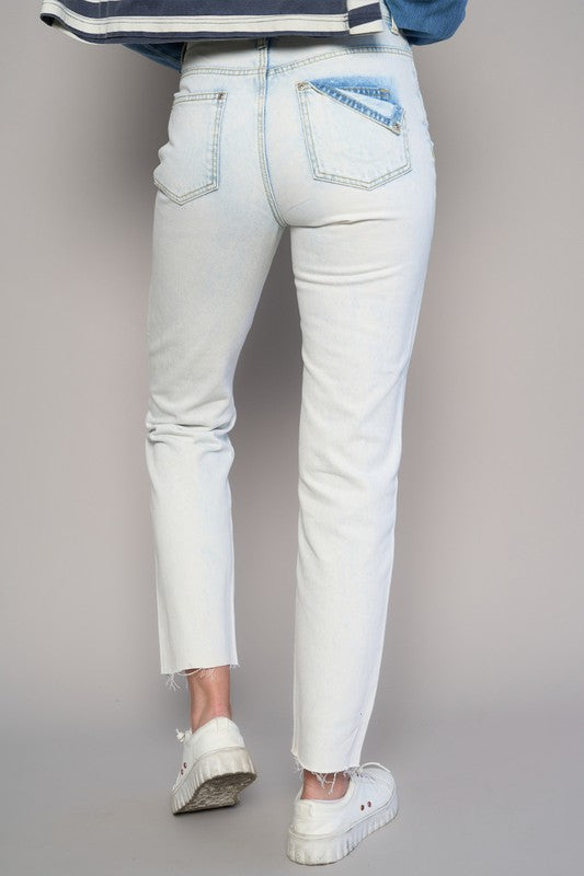 HIGH RISE ANKLE STRAIGHT JEANS