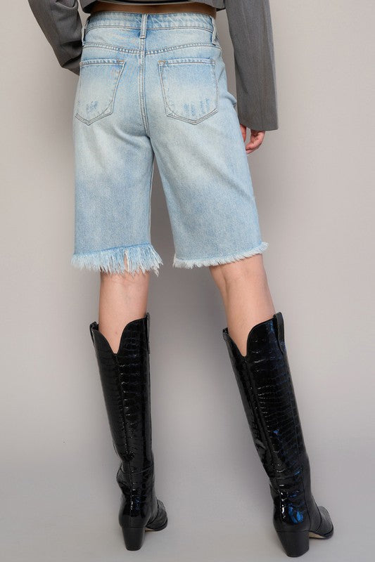 HIGH WAIST BERMUDA SHORTS