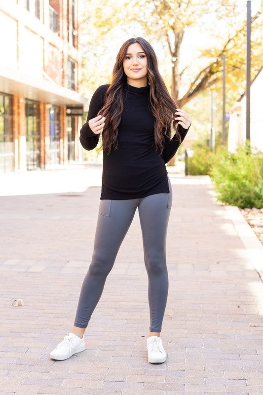 The Caitlin Charcoal Crossover Leggings R2