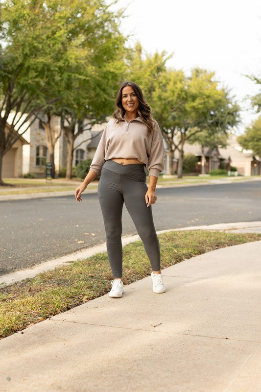 The Caitlin Charcoal Crossover Leggings R2