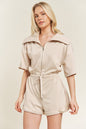 TERRY ZIP FRONT ROMPER