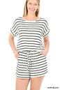 Stripe Romper with Pockets