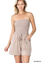 Smocked Tube Romper with Pockets