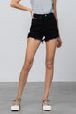 High Rise Denim Black Shorts