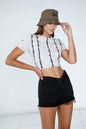 HIGH RISE BLACK RIBBON SHORTS