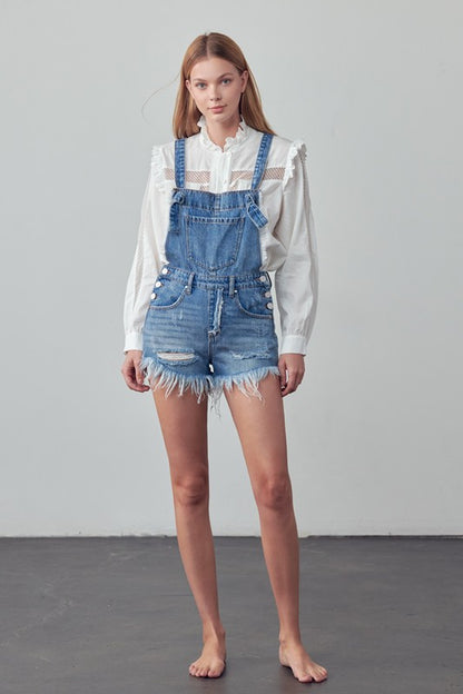 Frayed Overall Romper