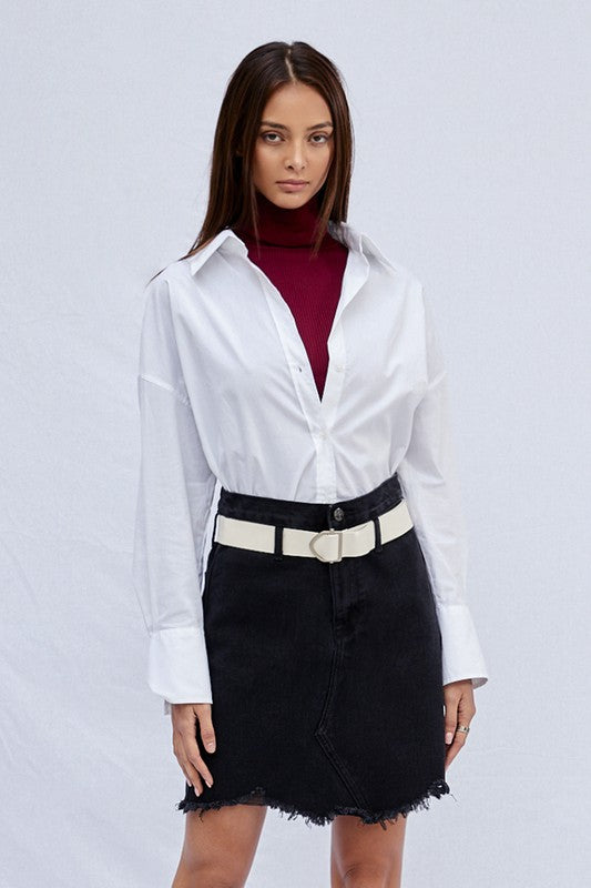 HIGH WAIST PREMIUM MINI SKIRT WITH BELT
