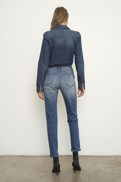 Distressed Girlfriend Jeans