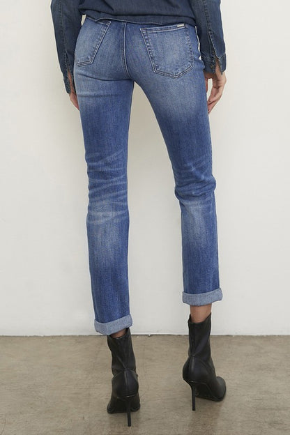 Distressed Front Girlfriend Jeans