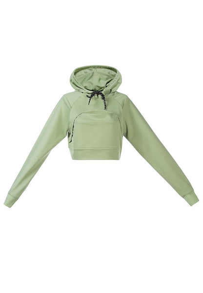 All Relaxed Front Slit Cropped Hoodie
