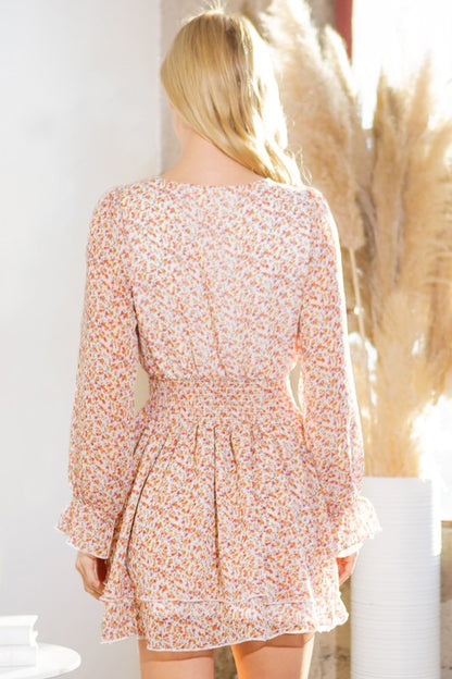 Floral Wrap Teir Dress
