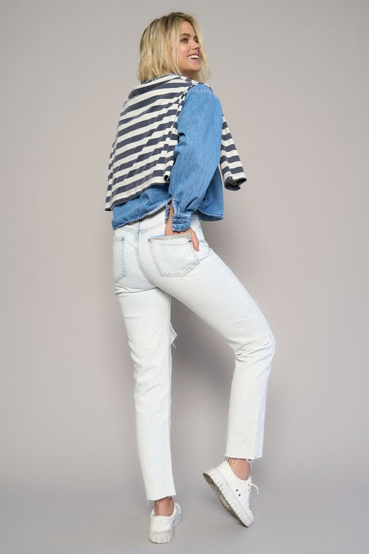HIGH RISE ANKLE STRAIGHT JEANS