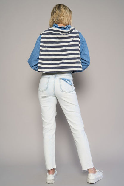 HIGH RISE ANKLE STRAIGHT JEANS