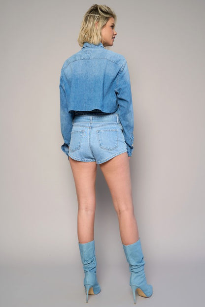 FLAP WAIST WITH BELTED SHORTS