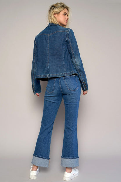 HIGH-RISE CUFFED CROP BOOT JEANS