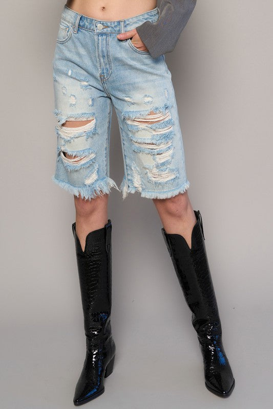 HIGH WAIST BERMUDA SHORTS
