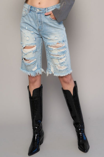 HIGH WAIST BERMUDA SHORTS