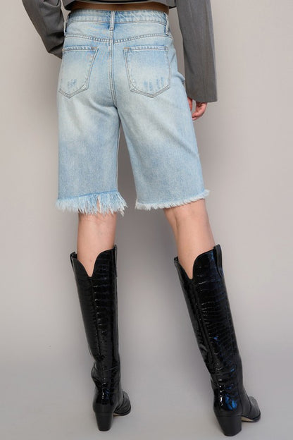 HIGH WAIST BERMUDA SHORTS
