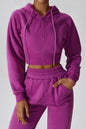 Casual long sleeve zipper hooded sweatershirt