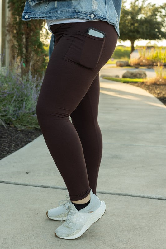 FULL LENGTH  Brown Solid Leggings R2