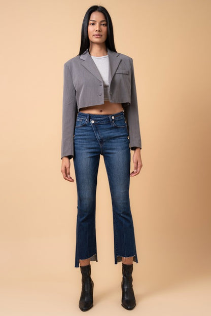 CROSSOVER STEP HEM CROP BOOT