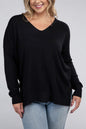 Plus Garment Dyed Front Seam Sweater