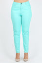 Plus Size High Waist Solid Stretch Jeans Pants