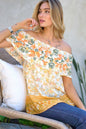 Printed Off Shoulder Smocked Top