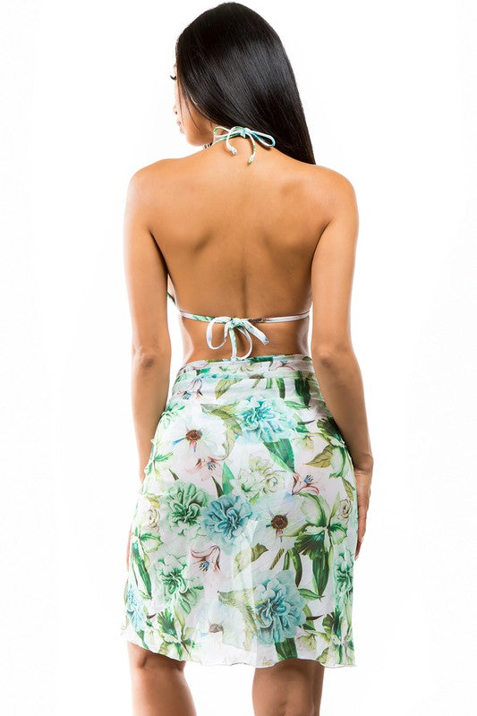 MESH 2-PIECE FLORAL PRINT